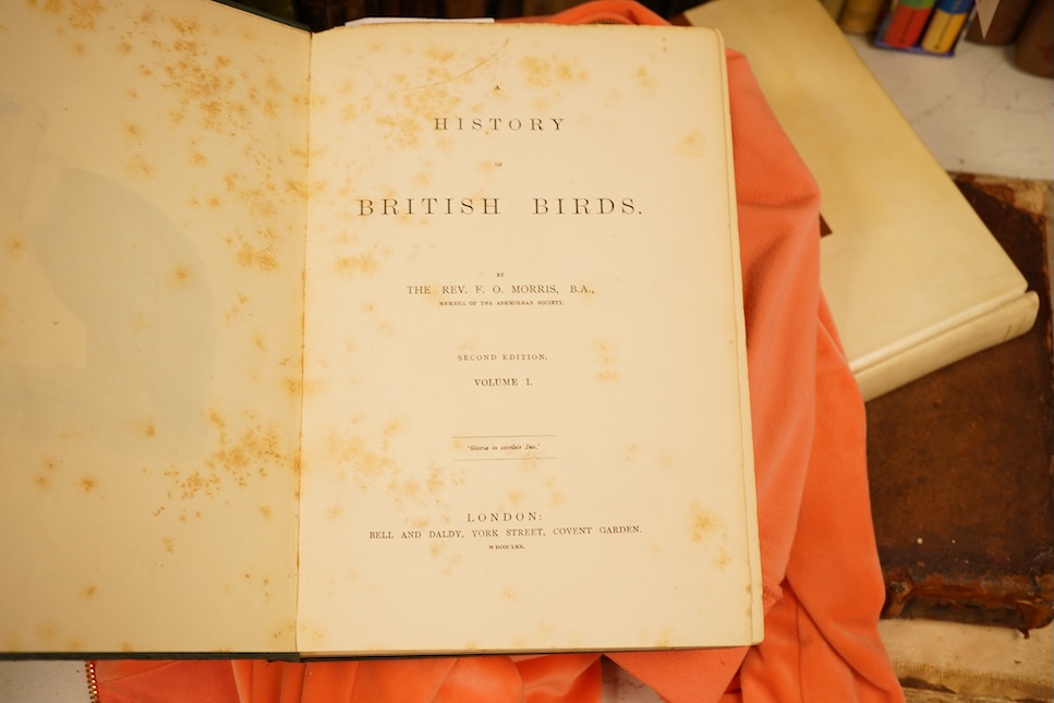 Morris, Rev. Francis Orpen - A History of British Birds. 2nd edition (corrected), 6 vols. 365 hand coloured plates, advert. leaf end vol. VI; original gilt and blind pictorial green cloth, gilt lettered and blind decorat